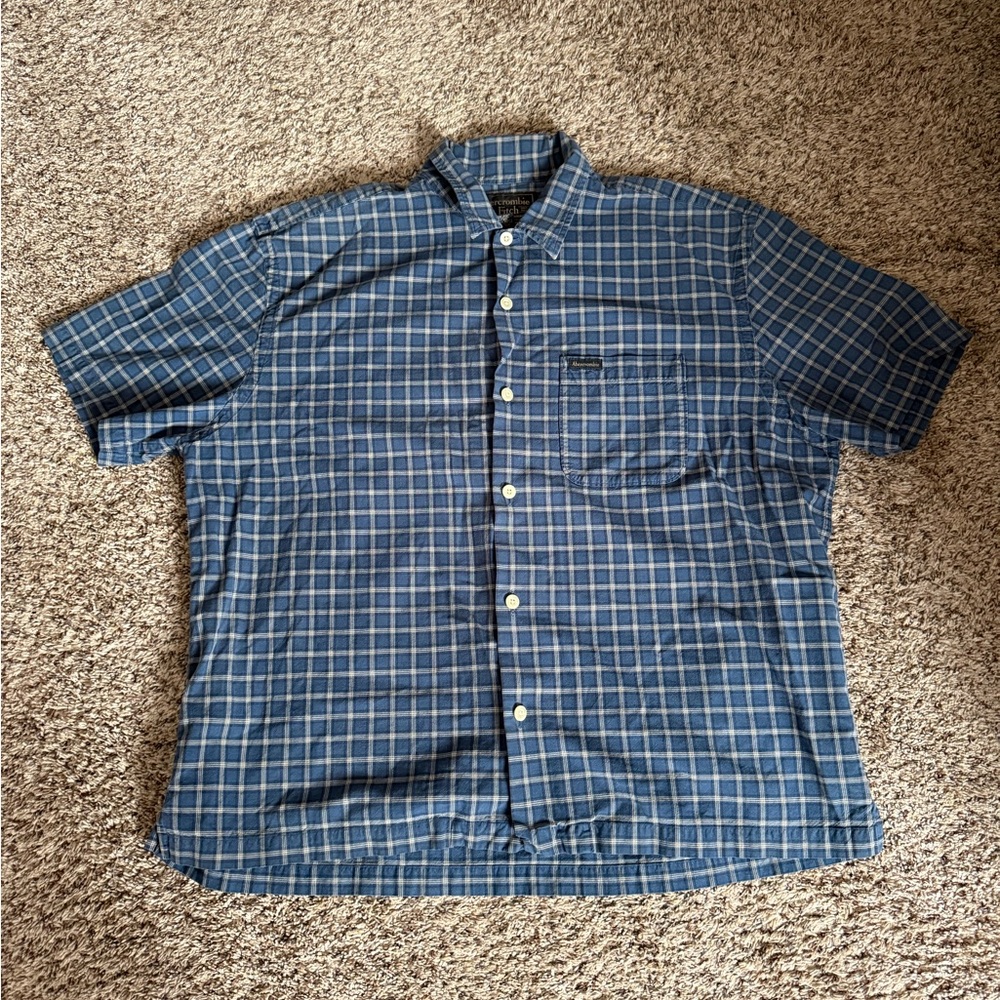 Abercrombie & Fitch Blue Casual Button Down Shirt